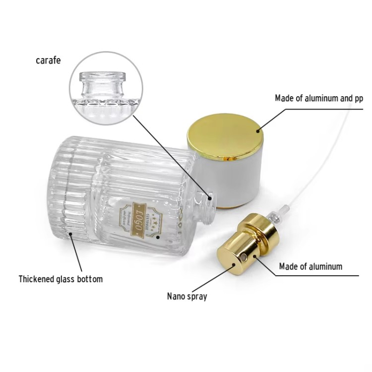 زجاجة عطر بخاخ برغي علوي زجاجي