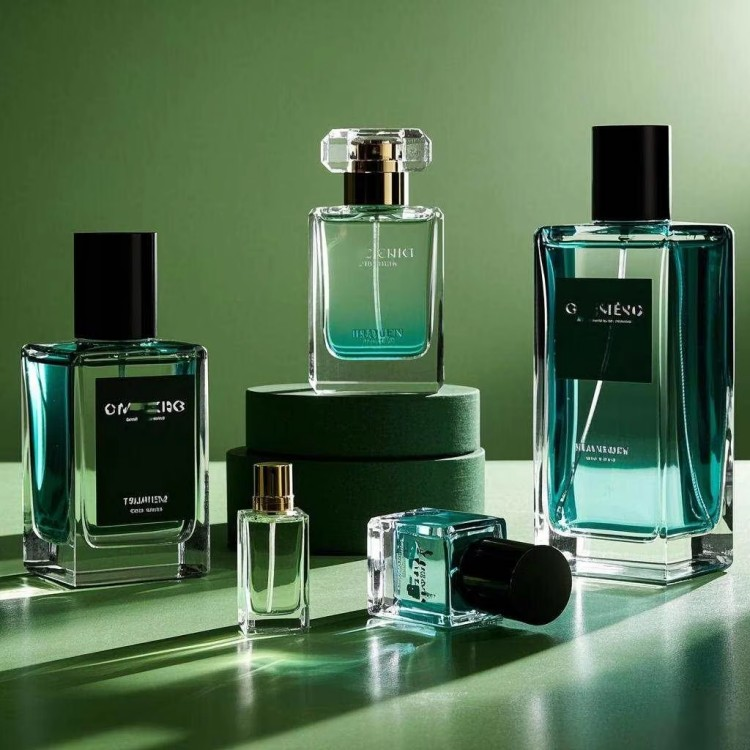 زجاجة عطر زجاجية مربعة شفافة