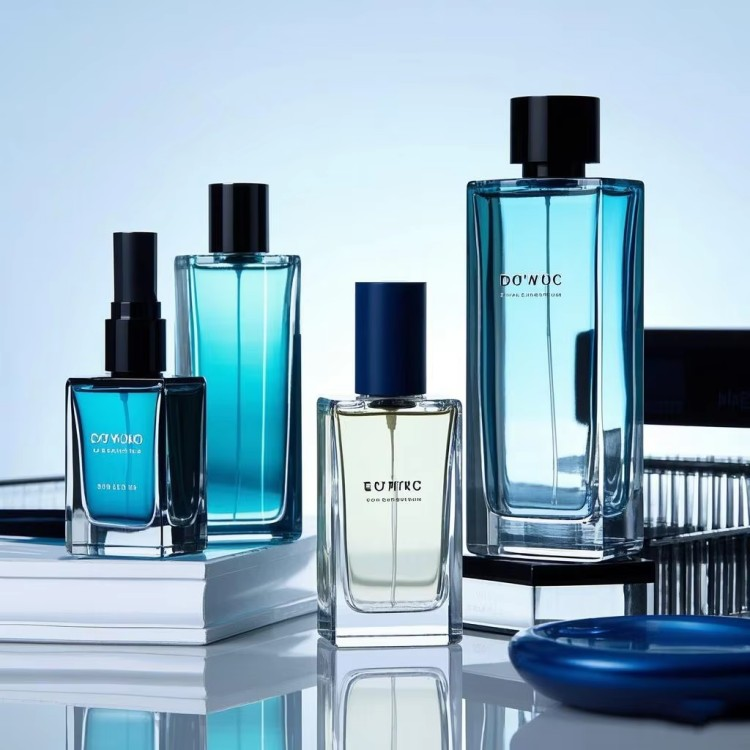 زجاجة عطر زجاجية مربعة شفافة