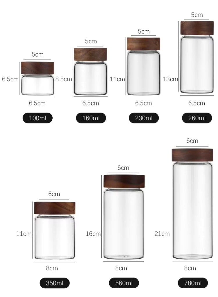 زجاجة توابل مربعة بغطاء خشبي