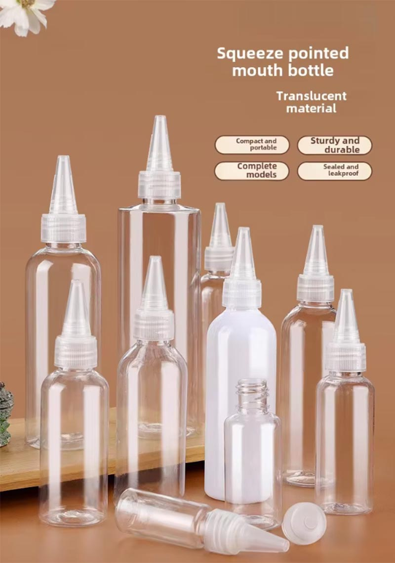 زجاجة ضغط من البولي ايثيلين مع فم مدبب لسوائل الصلصة