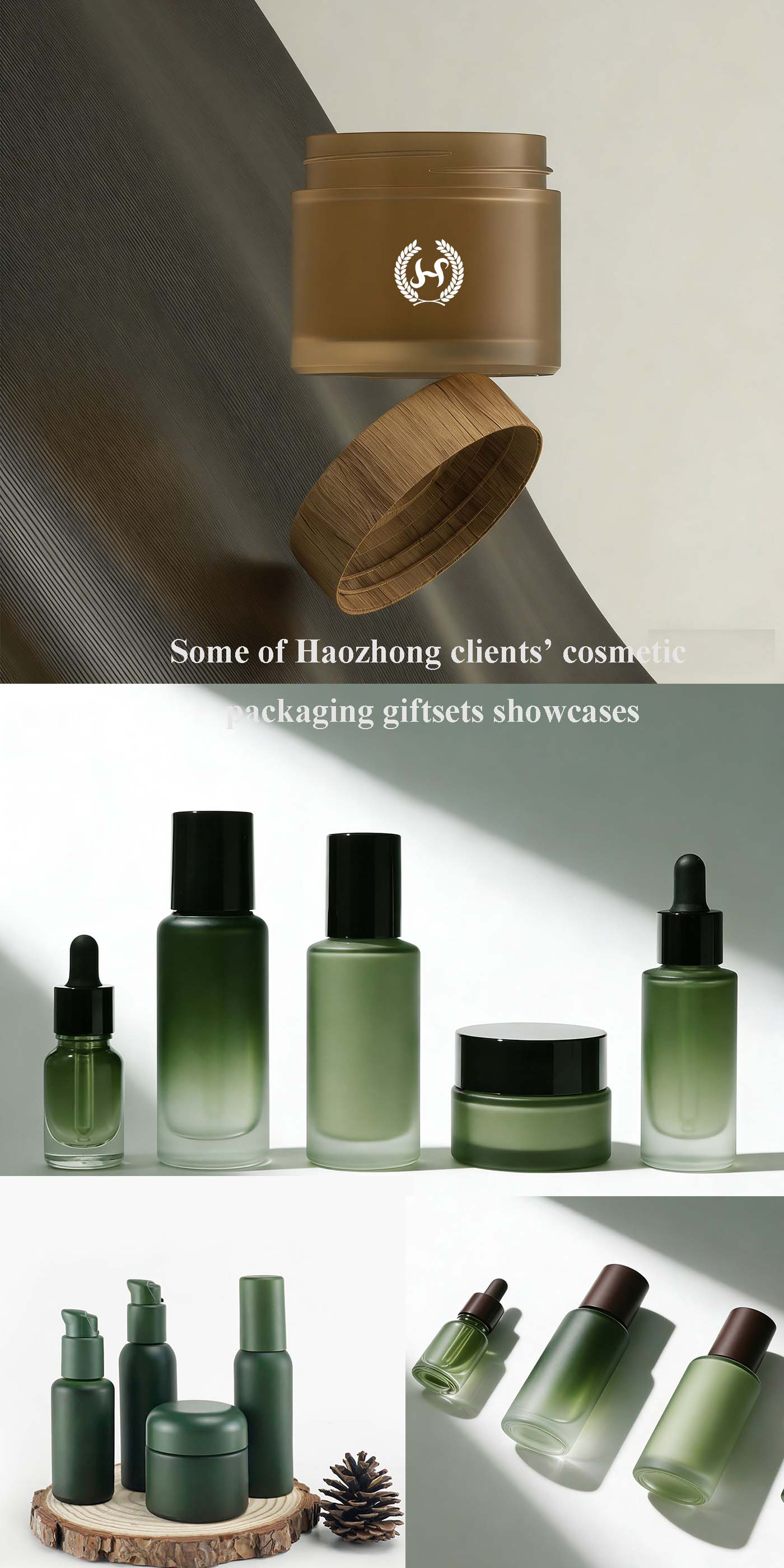 مخصص العناية بالبشرة مستحضرات التجميل التعبئة والتغليف الجرار والزجاجات مجموعة مع مضخة رذاذ الأغطية